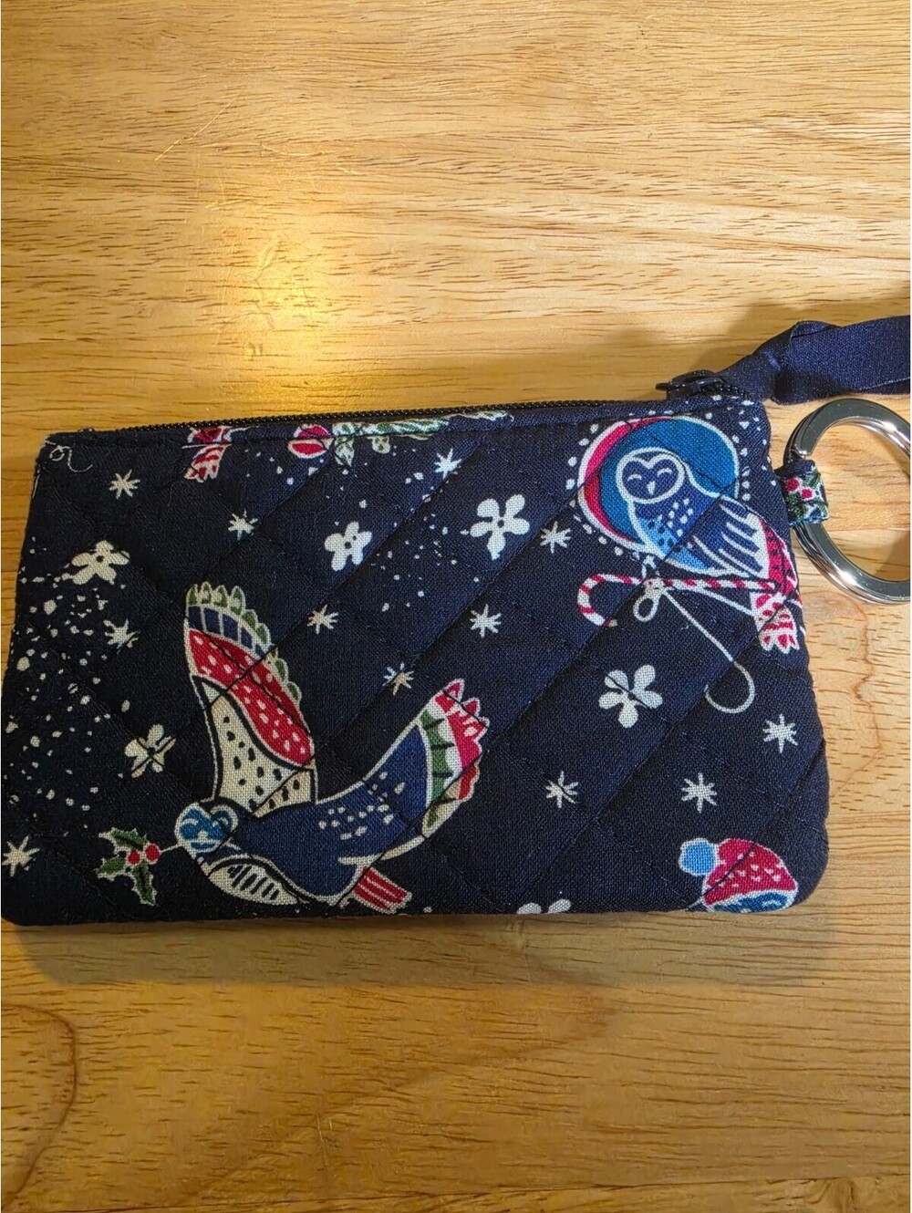Vera Bradley Holiday Owls Zip ID Case